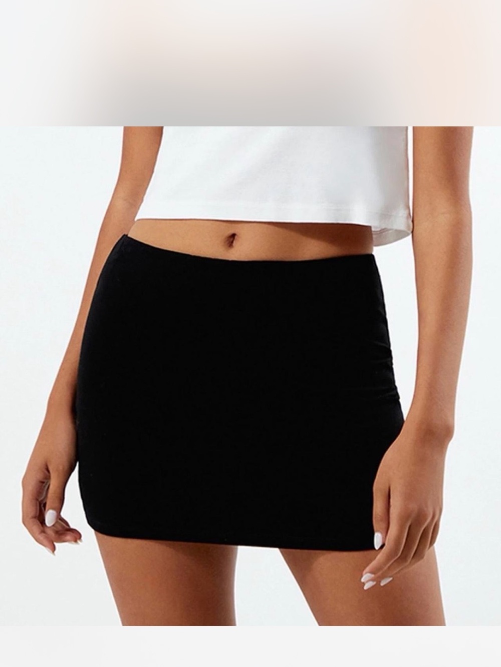 Black Women's Mini Skirt with Built-In Short Size Large